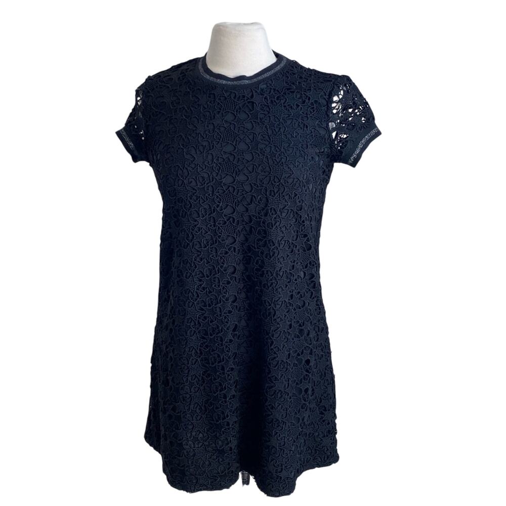 ZARA Dress Womens Sz Small Black Star Lace Grunge